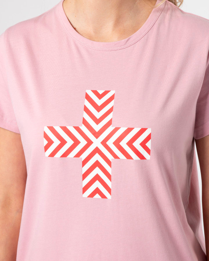 T-Shirt - Blush Red Chevron