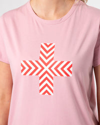 T-Shirt - Blush Red Chevron