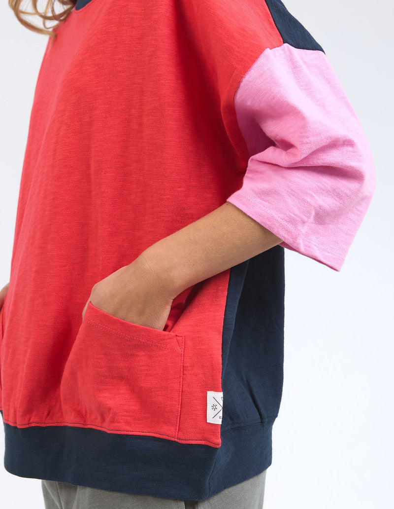 Mazie Colour Block Sweat - Bittersweet/Strawberry Pink/Navy