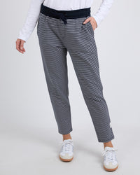 Travel Trackpant - Navy & White Stripe