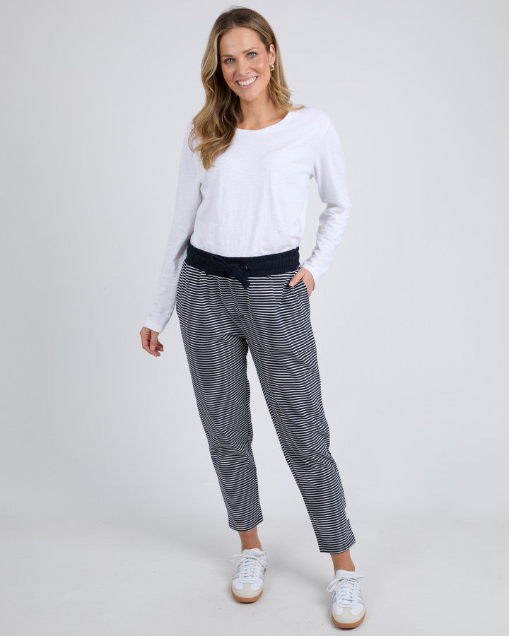 Travel Trackpant - Navy & White Stripe