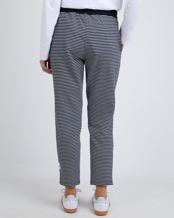 Travel Trackpant - Navy & White Stripe