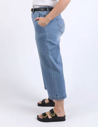 Sydney Cropped Wide Leg Jean - Light Blue Wash