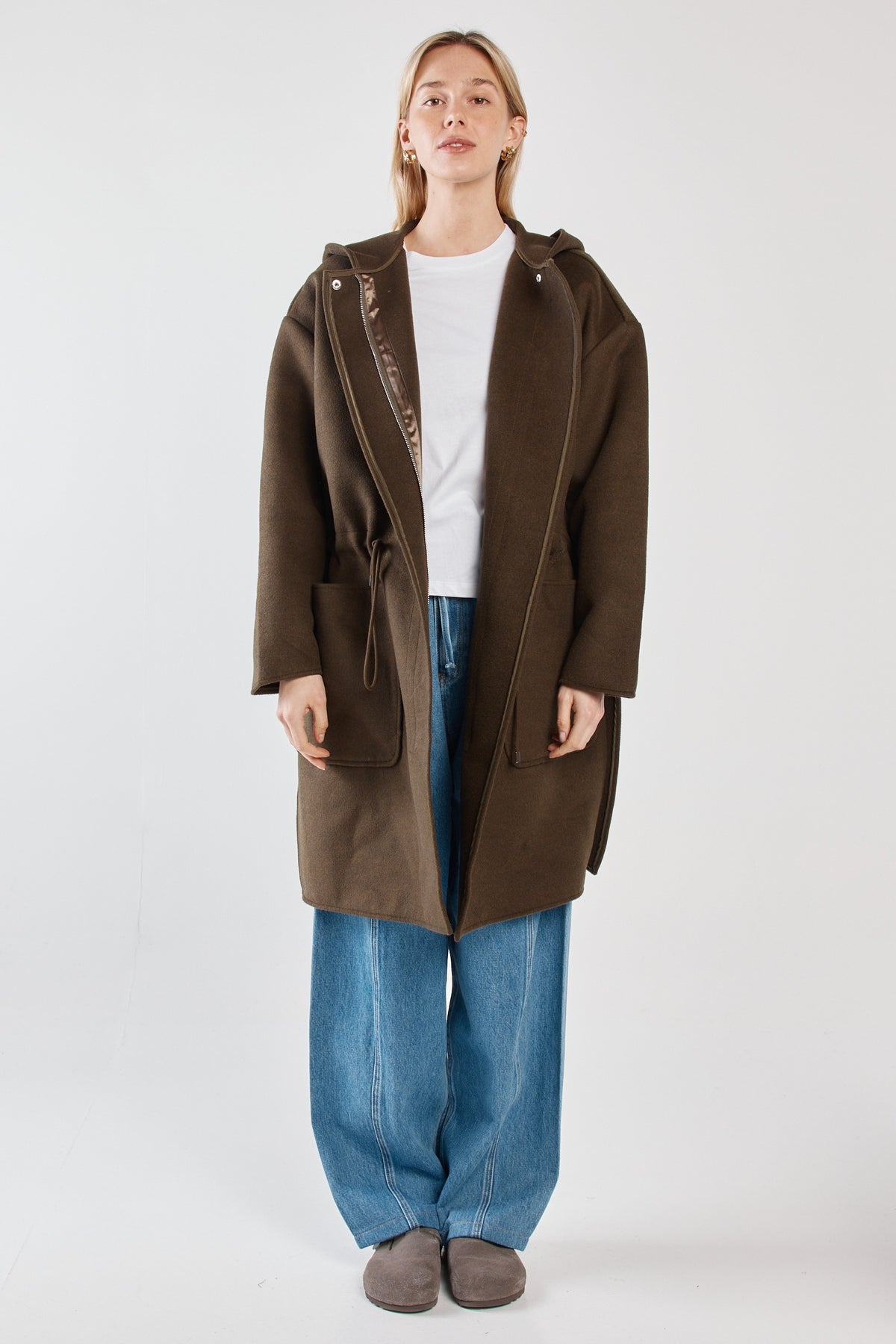 Maxi Hooded Coat - Olive