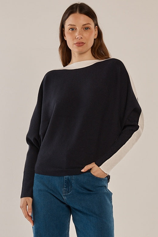 Boatneck Knit Jumper - Navy