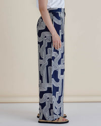 Zander Pant - Navy Geo