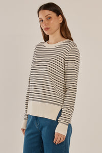 Louis Sweater - Cream/Black Stripe