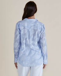 Lace Stripe Shirt - Lace Floral Blue