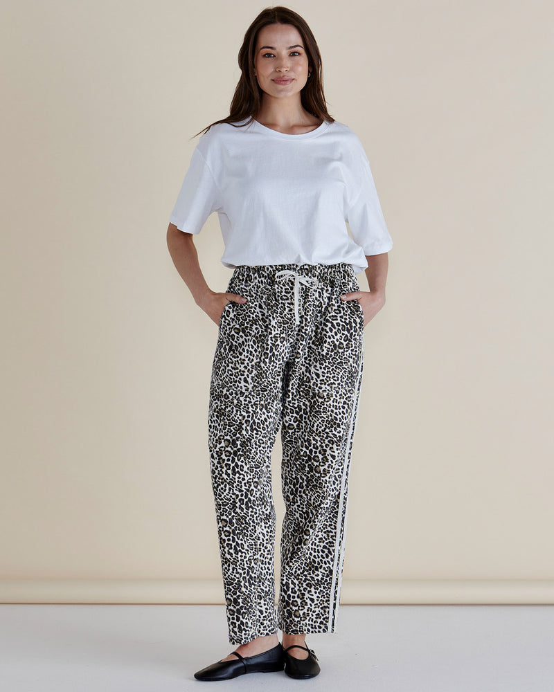 Quinn Cotton Jogger - Leopard Print