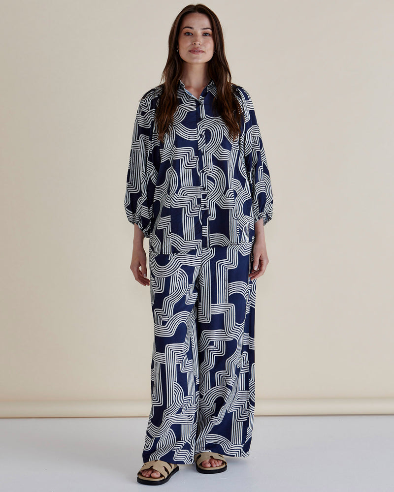 Rosalind Shirt - Navy Geo