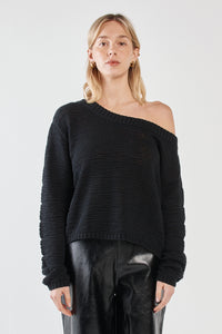 Kiara Asymmetric Knit - Black