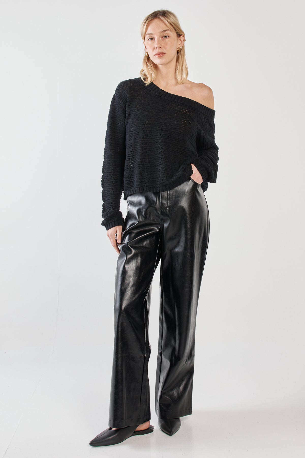 Kiara Asymmetric Knit - Black