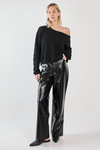 Kiara Asymmetric Knit - Black