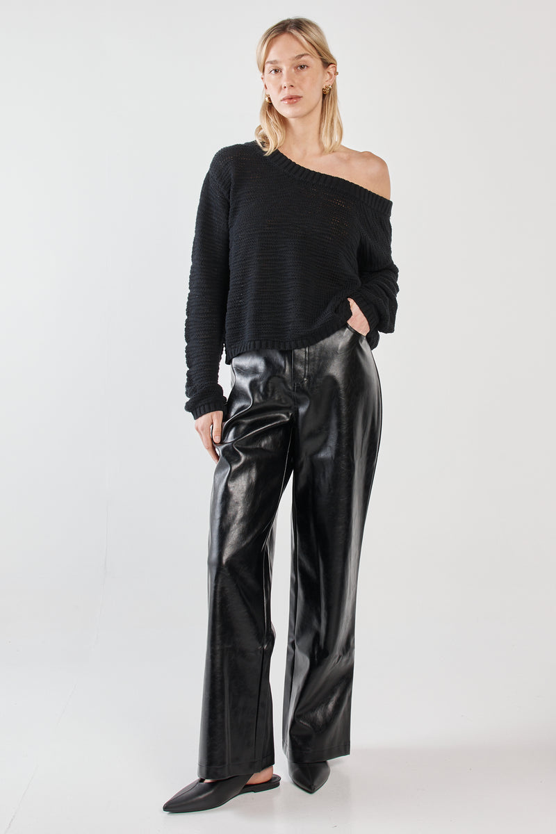 Kiara Asymmetric Knit - Black
