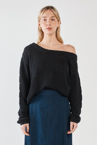Kiara Asymmetric Knit - Black