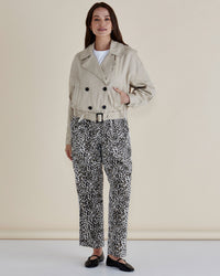 Adaline Crop Trench Jacket - Beige