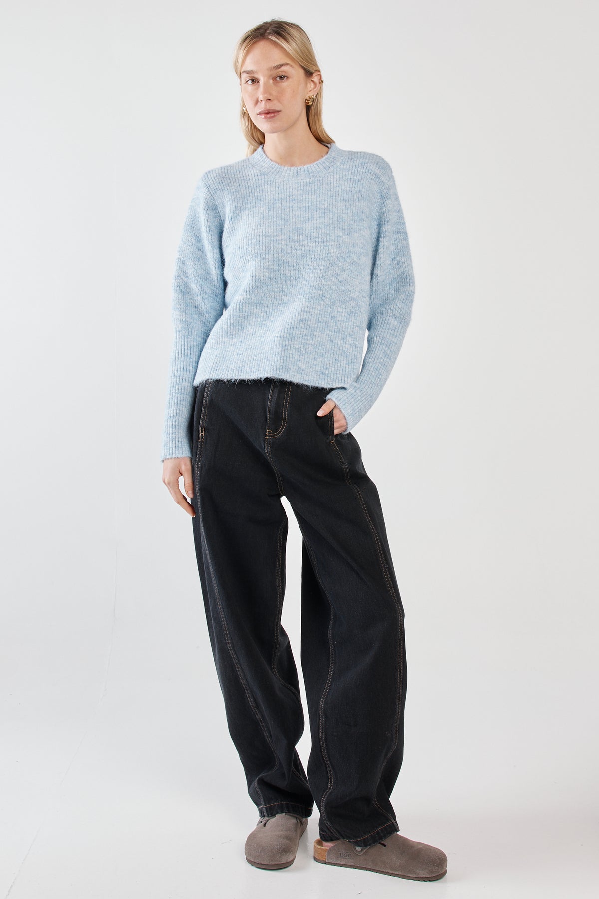 Marli Boxy Rib Knit - Pale Blue