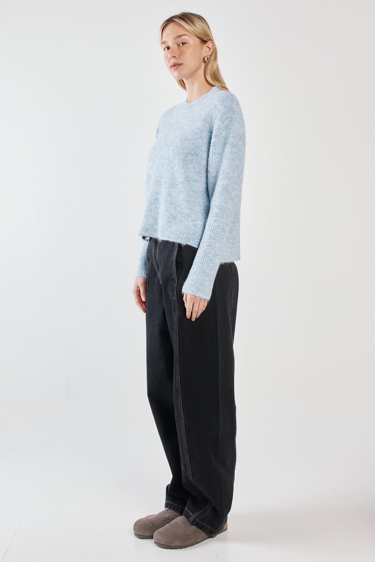 Marli Boxy Rib Knit - Pale Blue
