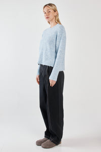 Marli Boxy Rib Knit - Pale Blue