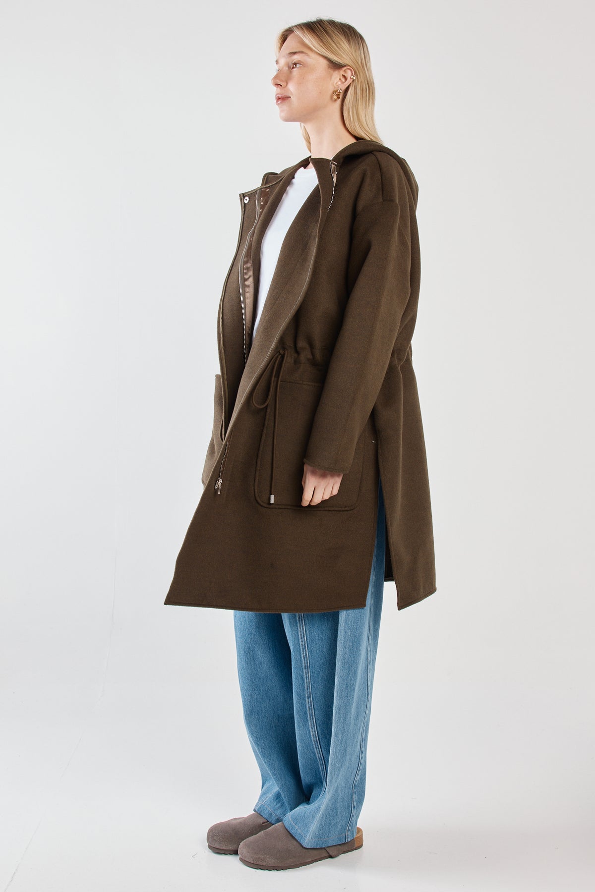 Maxi Hooded Coat - Olive
