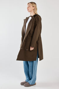 Maxi Hooded Coat - Olive