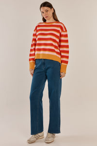 Leonie Knit Sweater - Red/Pink Stripe