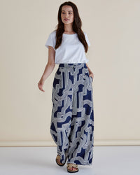 Zander Pant - Navy Geo