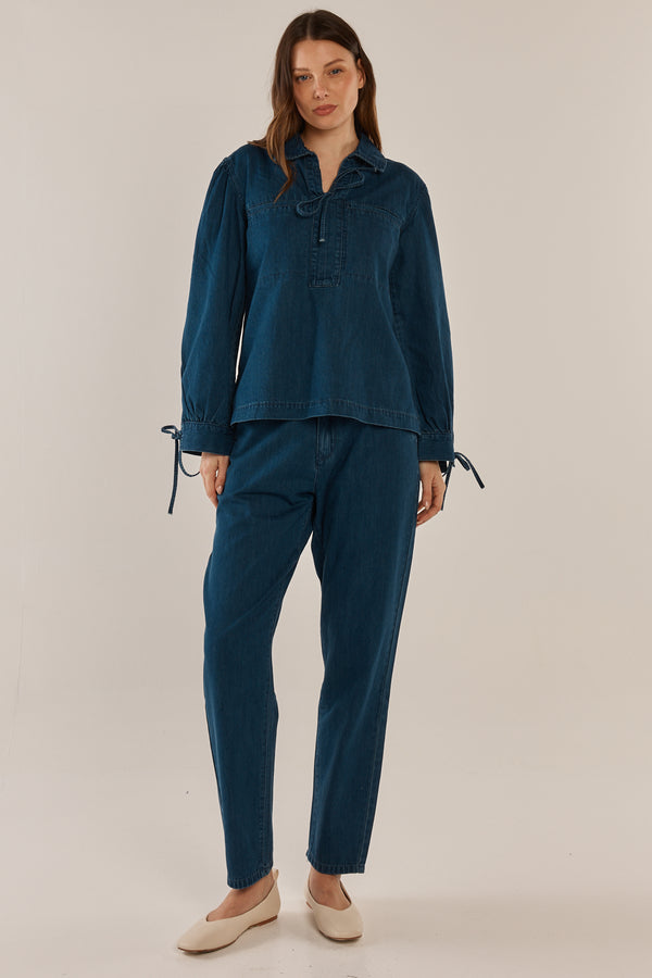 Dubai Blouse - Dark Vintage Denim