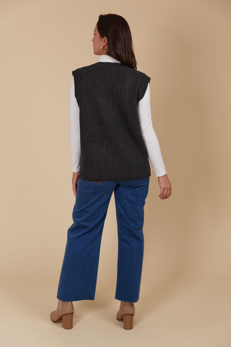 Miru Knit Vest - Ash