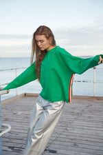 Raw Edge Sweater - Green