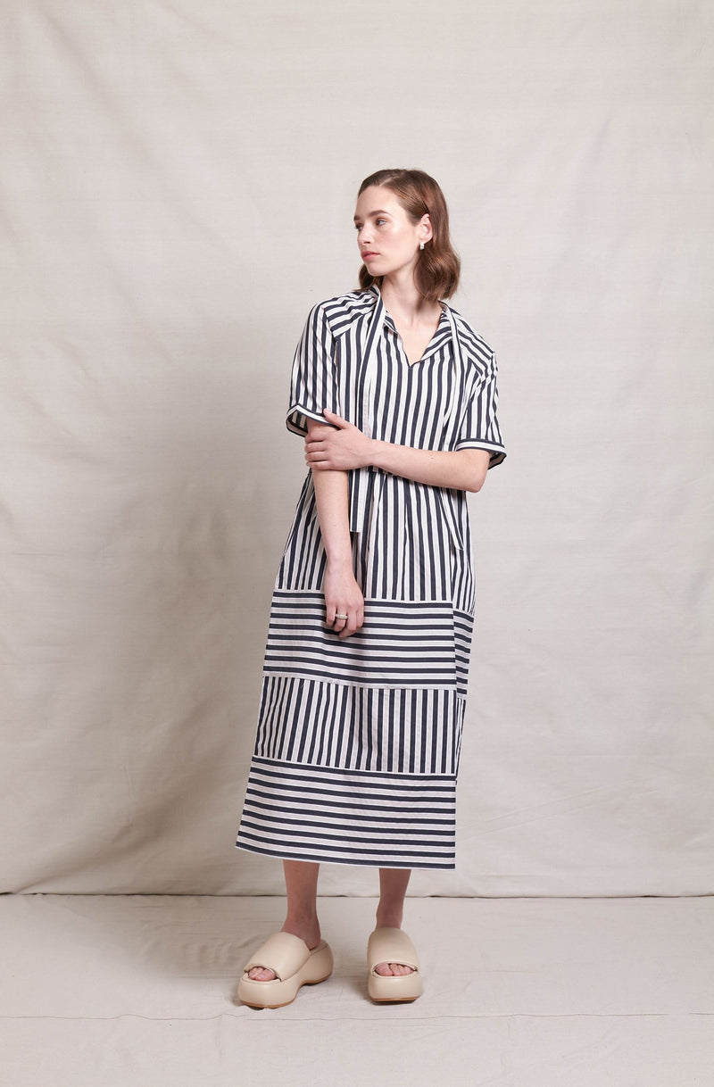 Bi Line Dress - Ink Stripe