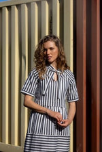 Bi Line Dress - Ink Stripe