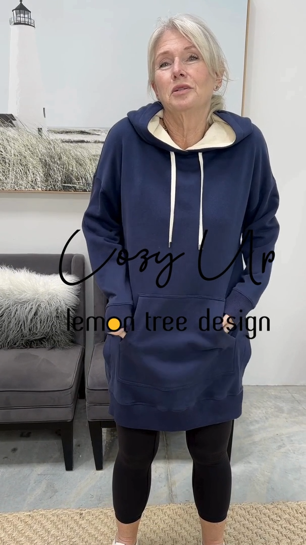 Cozy Up Long Hoodie - Navy