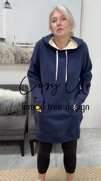 Cozy Up Long Hoodie - Navy