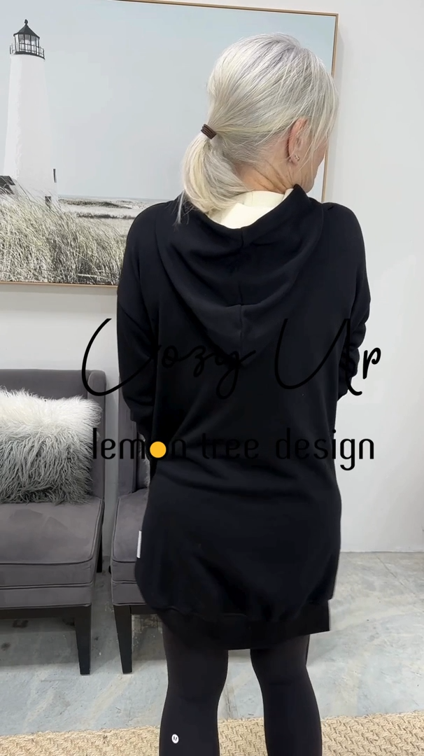 Cozy Up Long Hoodie - Black