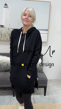 Cozy Up Long Hoodie - Black