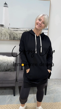 Cozy Up Long Hoodie - Black