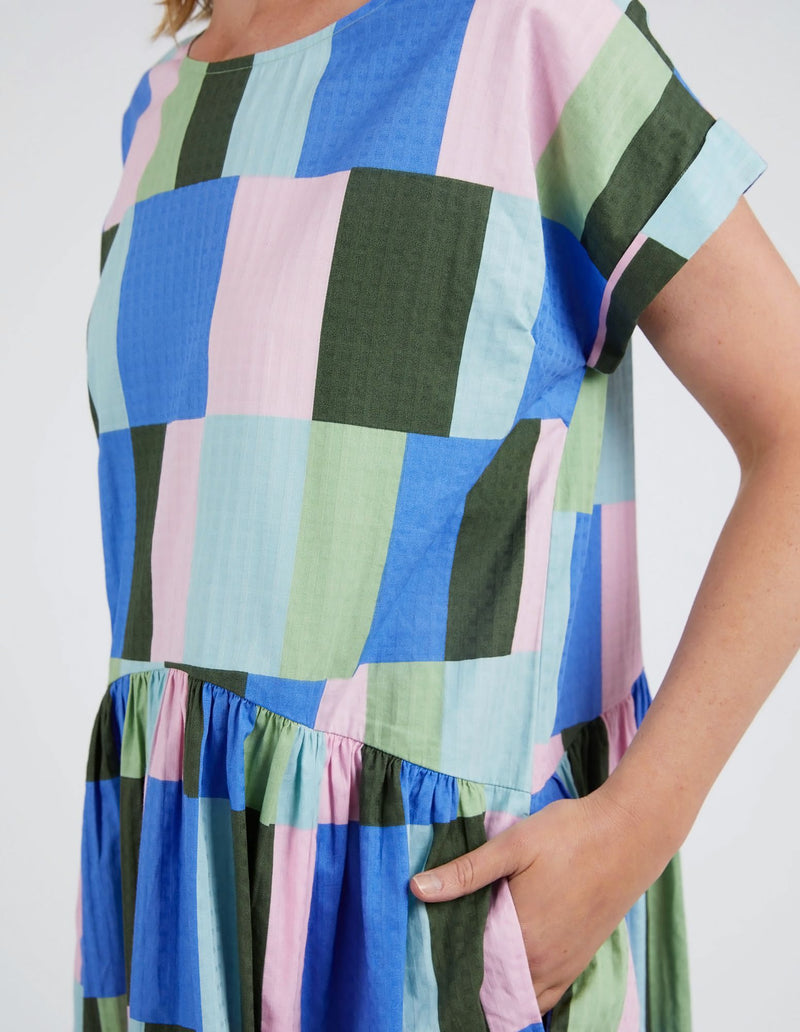 Odyssey Dress - Blue/Green Print