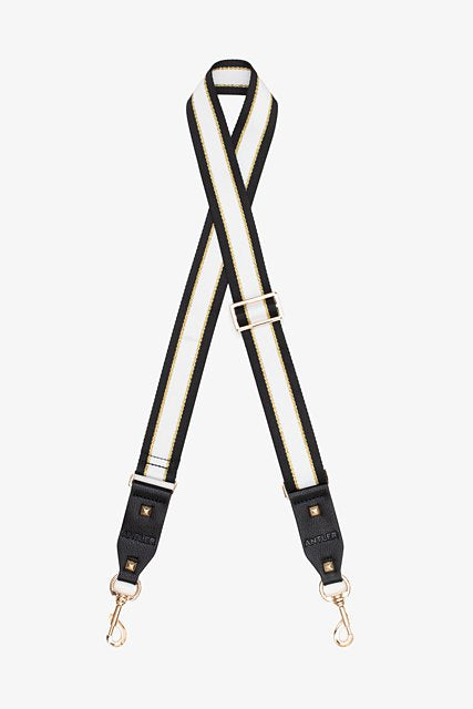 Bag Strap - White & Gold Stripe