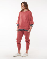 Wash Out Lounge Pant - Deep Rose