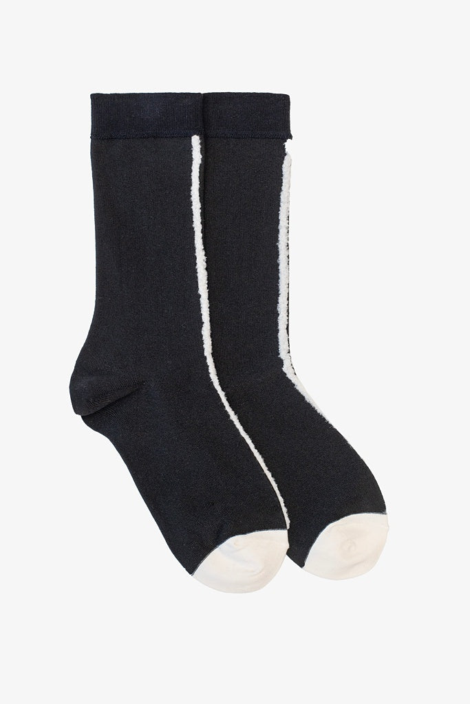 White Front Trim Sock - Girl Next Door Fashion