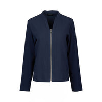 Zip Up Jacket with Knit Panels - Ink