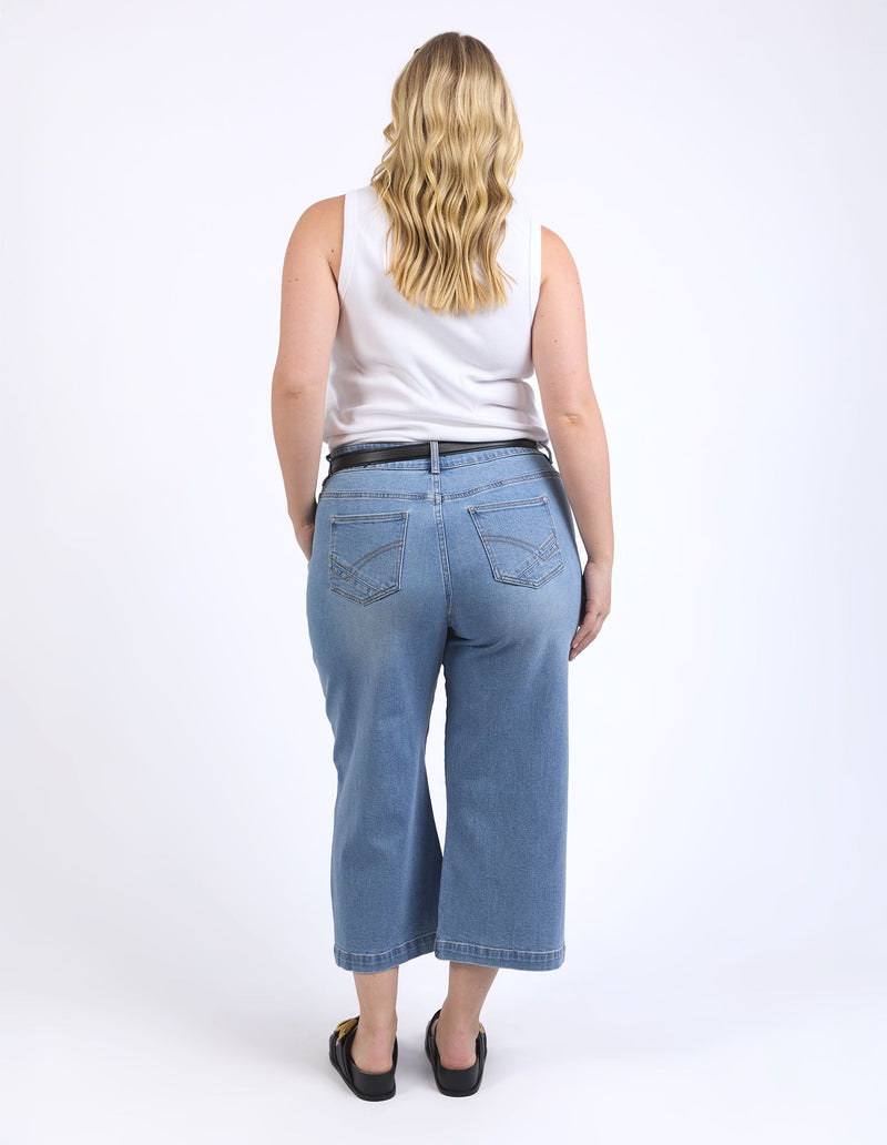 Sidney Cropped Wide Leg Jean - Light Blue Wash