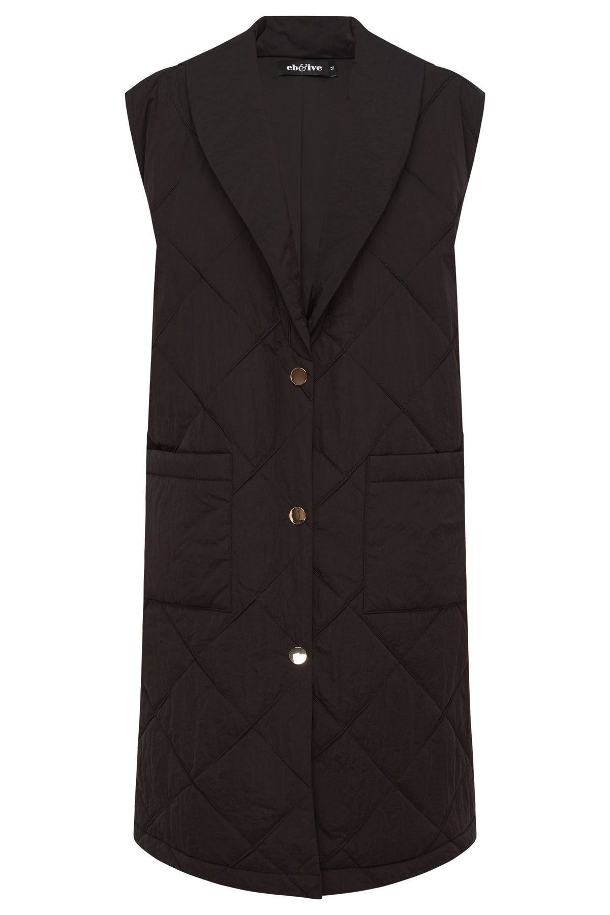 Argo Long Line Vest - Black