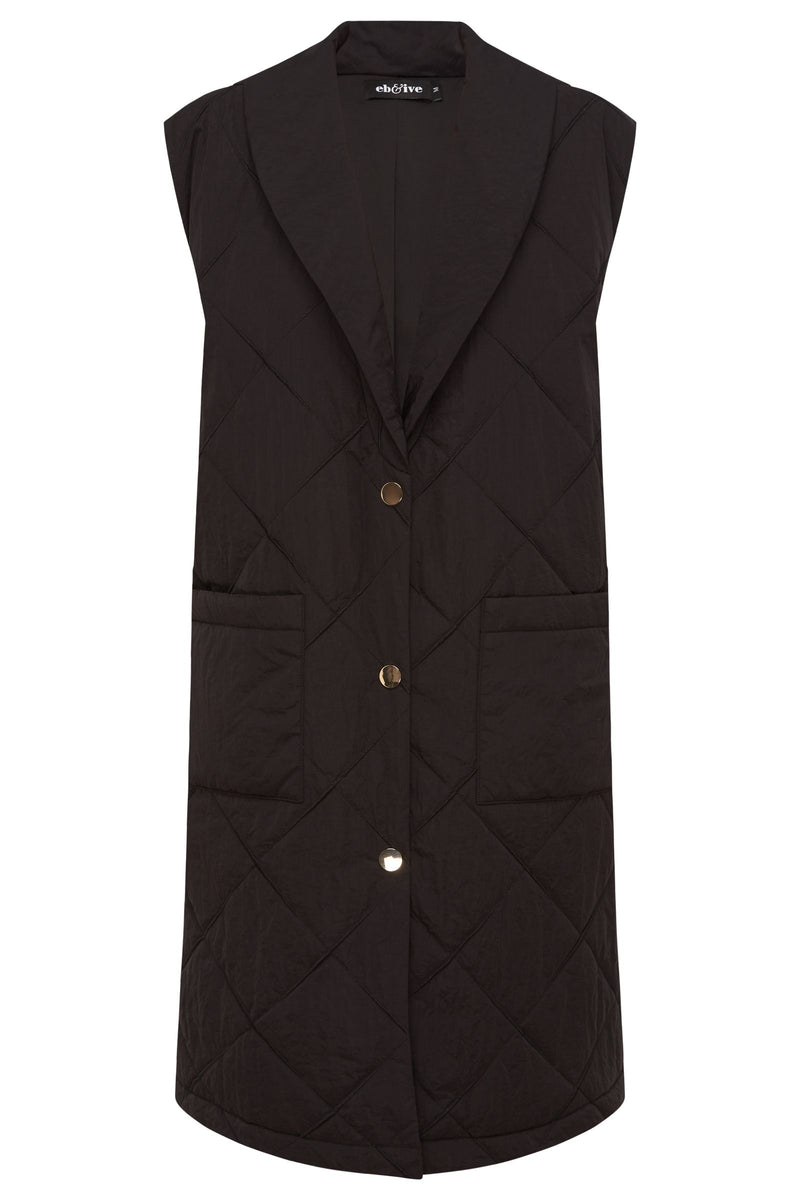 Argo Long Line Vest - Black