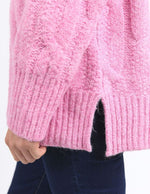 Tallulah Cable Knit - Pink Geranium