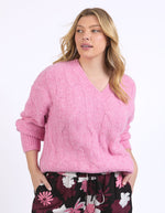 Tallulah Cable Knit - Pink Geranium