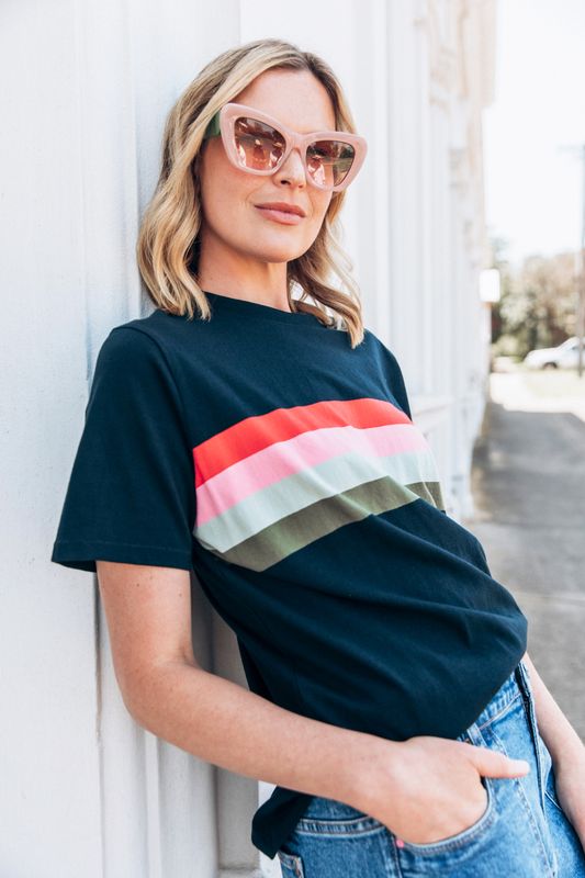 Terra Tee - Navy & White Stripe