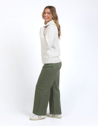 Maurie Zip Knit - Vintage White