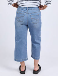 Sydney Cropped Wide Leg Jean - Light Blue Wash